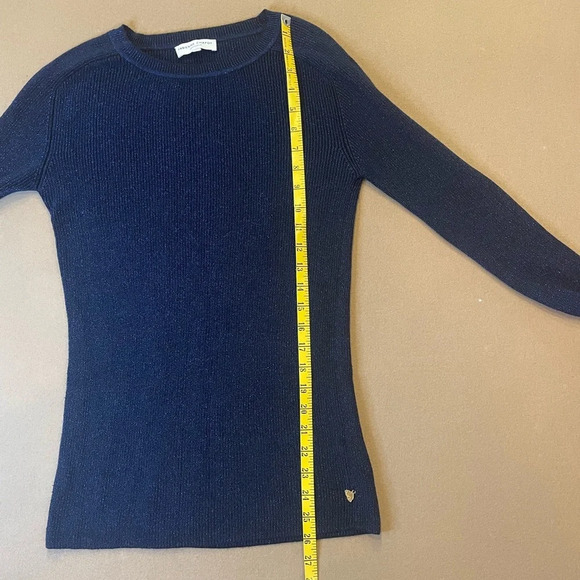 Fabienne Chapot Navy Metallic George Flared Sleeve Sweater Size XS - Picture 8 of 9
